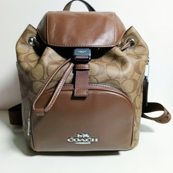 Coach Pace Backpack In Signature Canvas Khaki Saddle CR130 main image 10